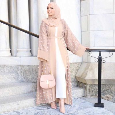 abaya femme moderne beige muslim mine