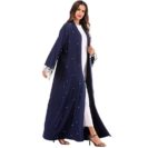 Abaya Kimono Brodé Bleu Muslim Mine