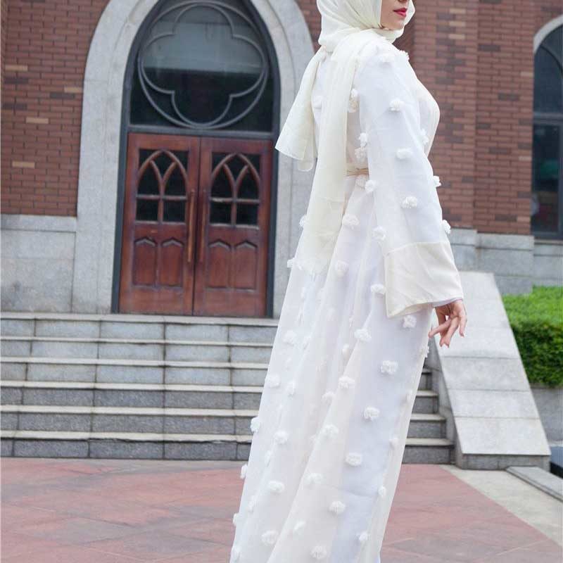 abaya moderne blanche muslim mine