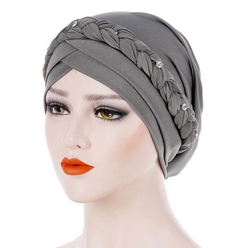 bonnet hijab croise gris muslim mine