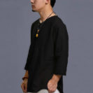 chemise asiatique noire pour homme
