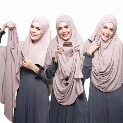hijab à enfiler double boucle muslim mine