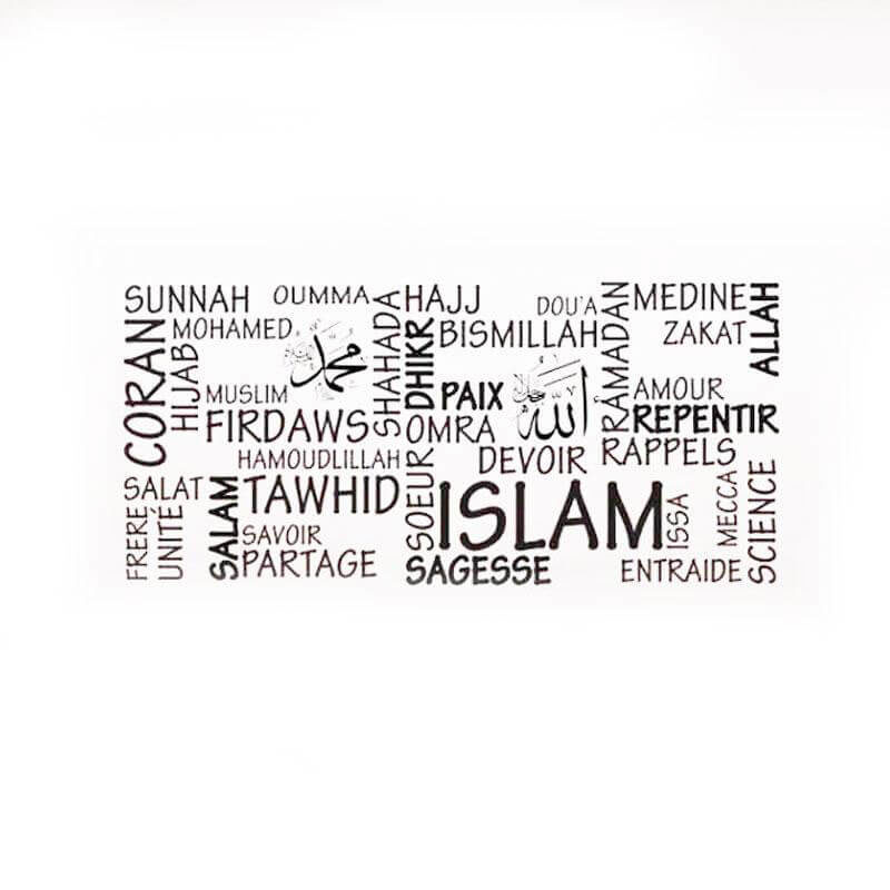 stickers nuage de mots muslim mine