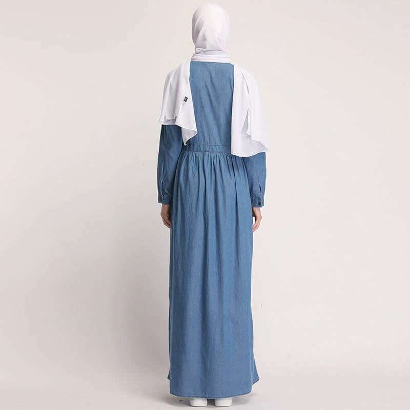 arriere-robe-longue-en-jean-brodée-muslim-mine