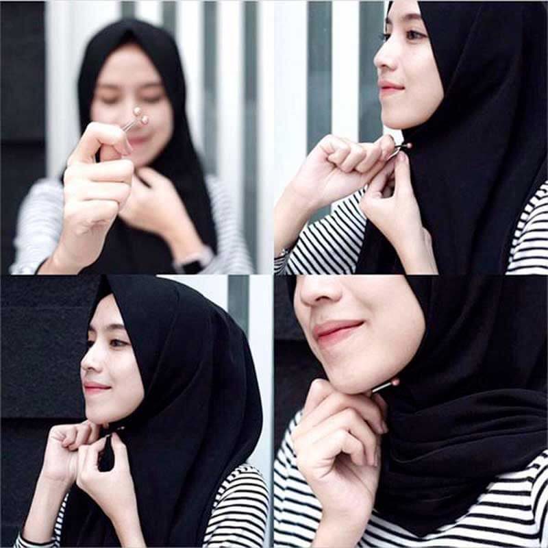 femme attache son hijab muslim mine
