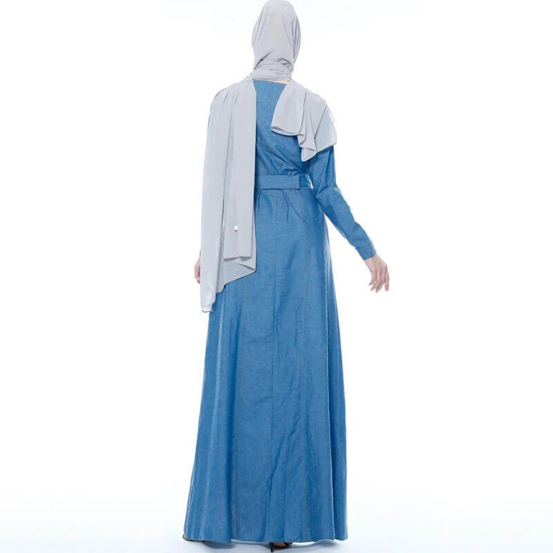 robe longue en jean de dos muslim mine