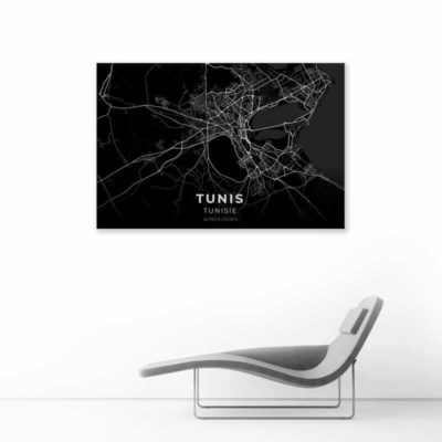 tableau plan ville tunis noir muslim mine